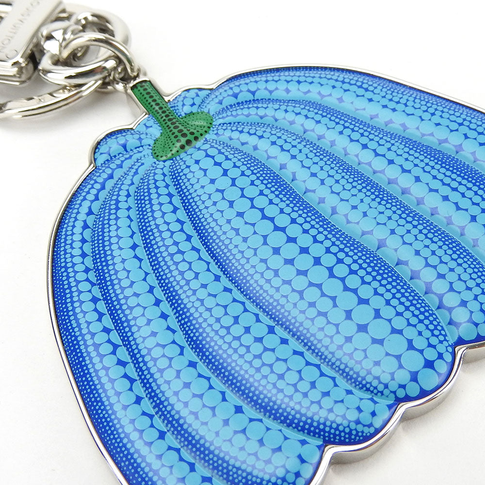 LOUIS VUITTON Key ring M01101 Leather, Metal blue yayoi kusama Portocle Pumpkin unisex(Unisex) Used Authentic