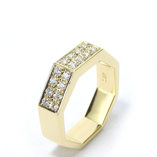TASAKI Ring K18 Yellow Gold, Diamond Yellow Gold Women Used Authentic
