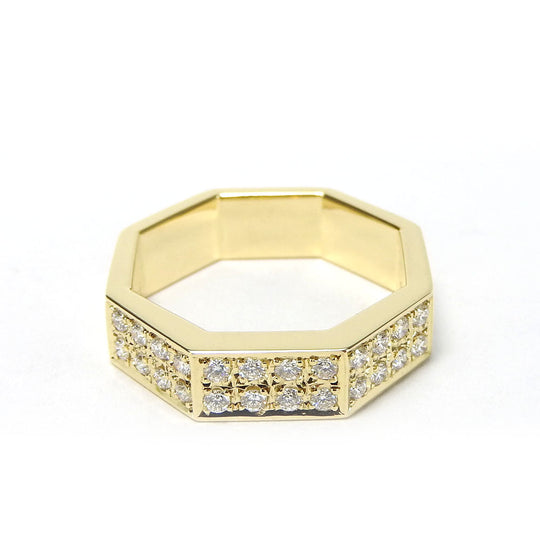 TASAKI Ring K18 Yellow Gold, Diamond Yellow Gold Women Used Authentic