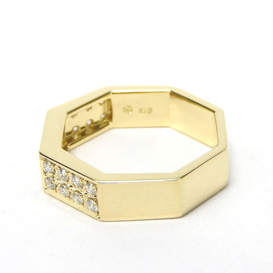 TASAKI Ring K18 Yellow Gold, Diamond Yellow Gold Women Used Authentic