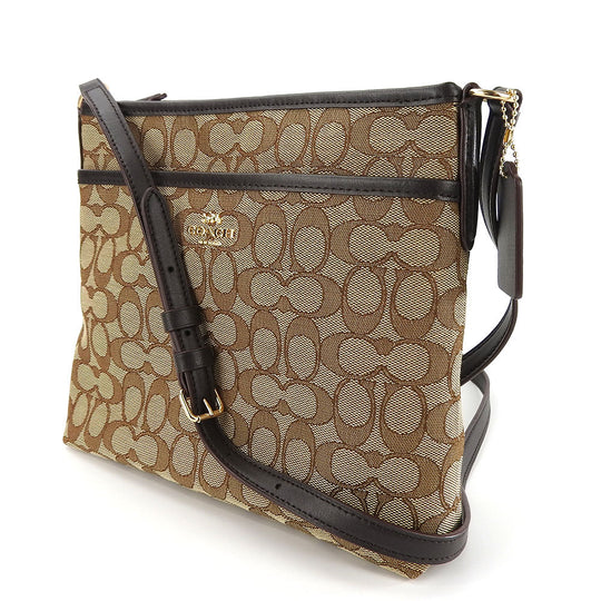 COACH Shoulder Bag F29960 Canvas, Leather beige Signature Women Used Authentic