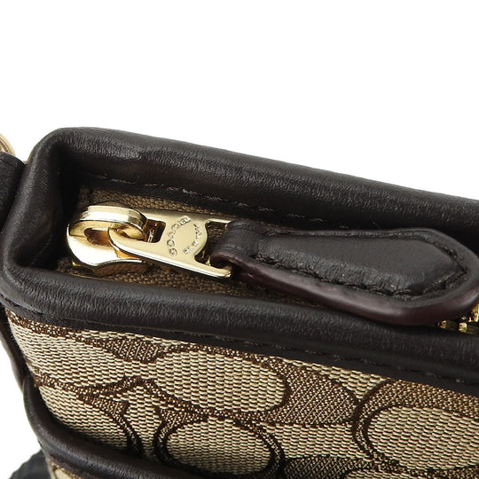 COACH Shoulder Bag F29960 Canvas, Leather beige Signature Women Used Authentic