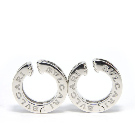 BVLGARI Earring K18 White Gold, Diamond White gold B-Zero1 Women Used Authentic