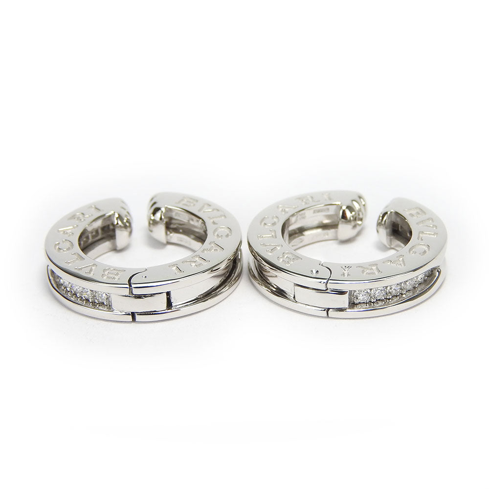 BVLGARI Earring K18 White Gold, Diamond White gold B-Zero1 Women Used Authentic