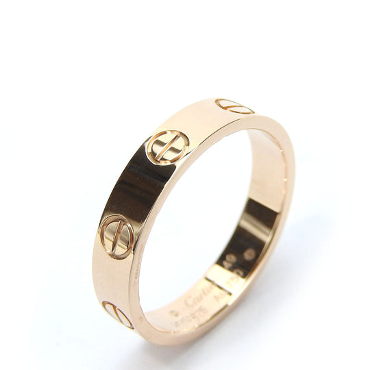 CARTIER Ring K18 Pink Gold Ping gold Mini love ring Women Used Authentic