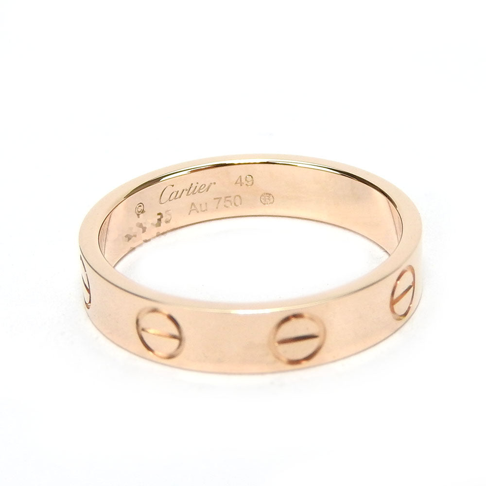 CARTIER Ring K18 Pink Gold Ping gold Mini love ring Women Used Authentic
