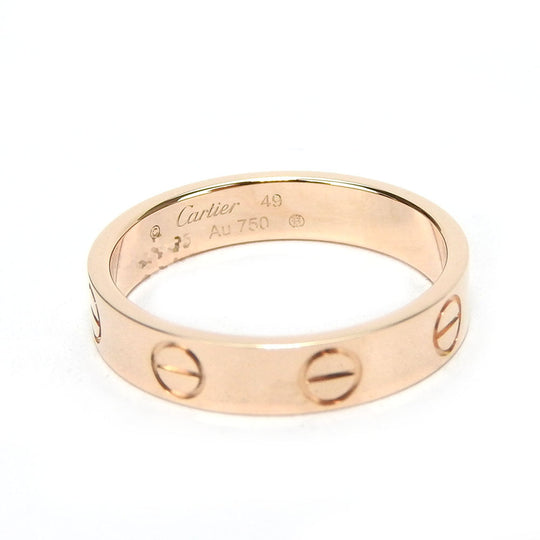 CARTIER Ring K18 Pink Gold Ping gold Mini love ring Women Used Authentic
