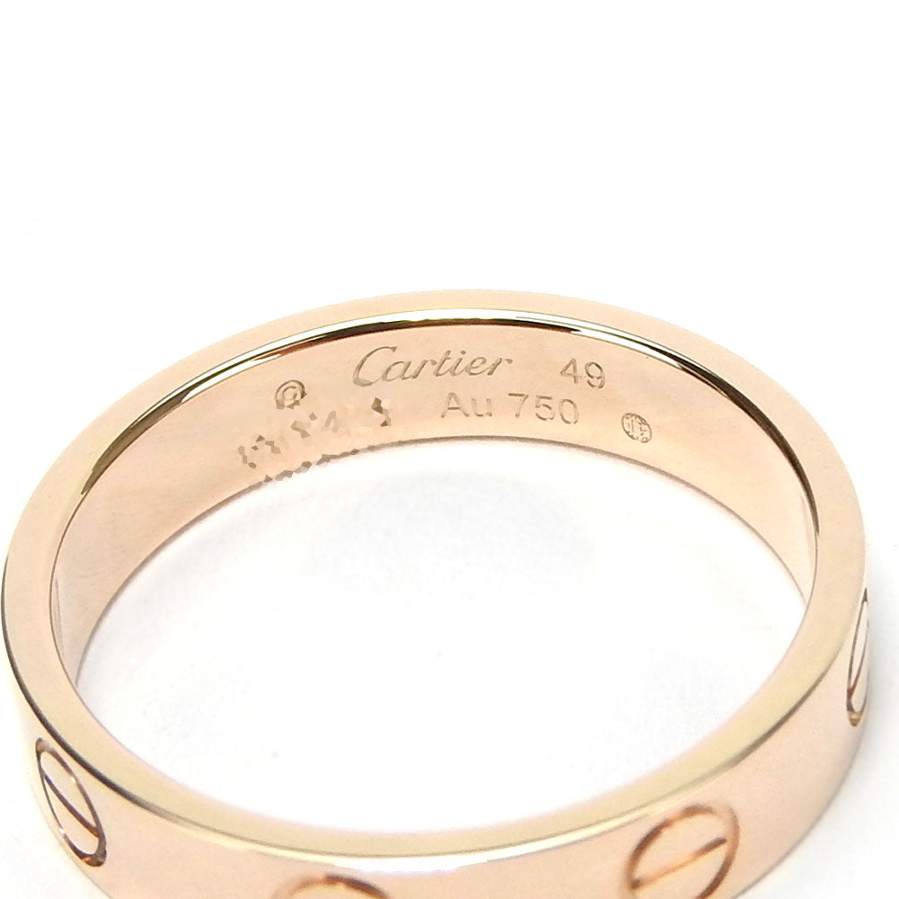 CARTIER Ring K18 Pink Gold Ping gold Mini love ring Women Used Authentic