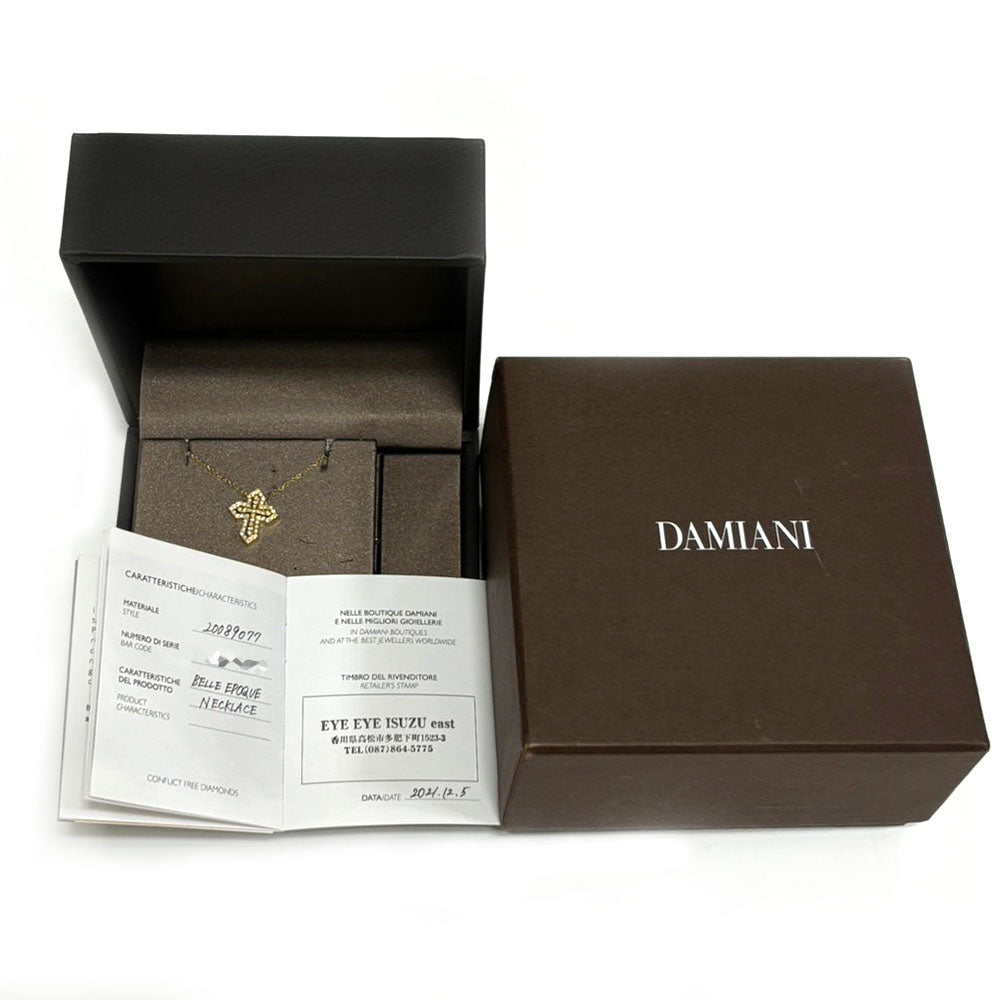 Damiani Necklace K18 Yellow Gold, Diamond Yellow Gold crown Belle epoch Women Used Authentic
