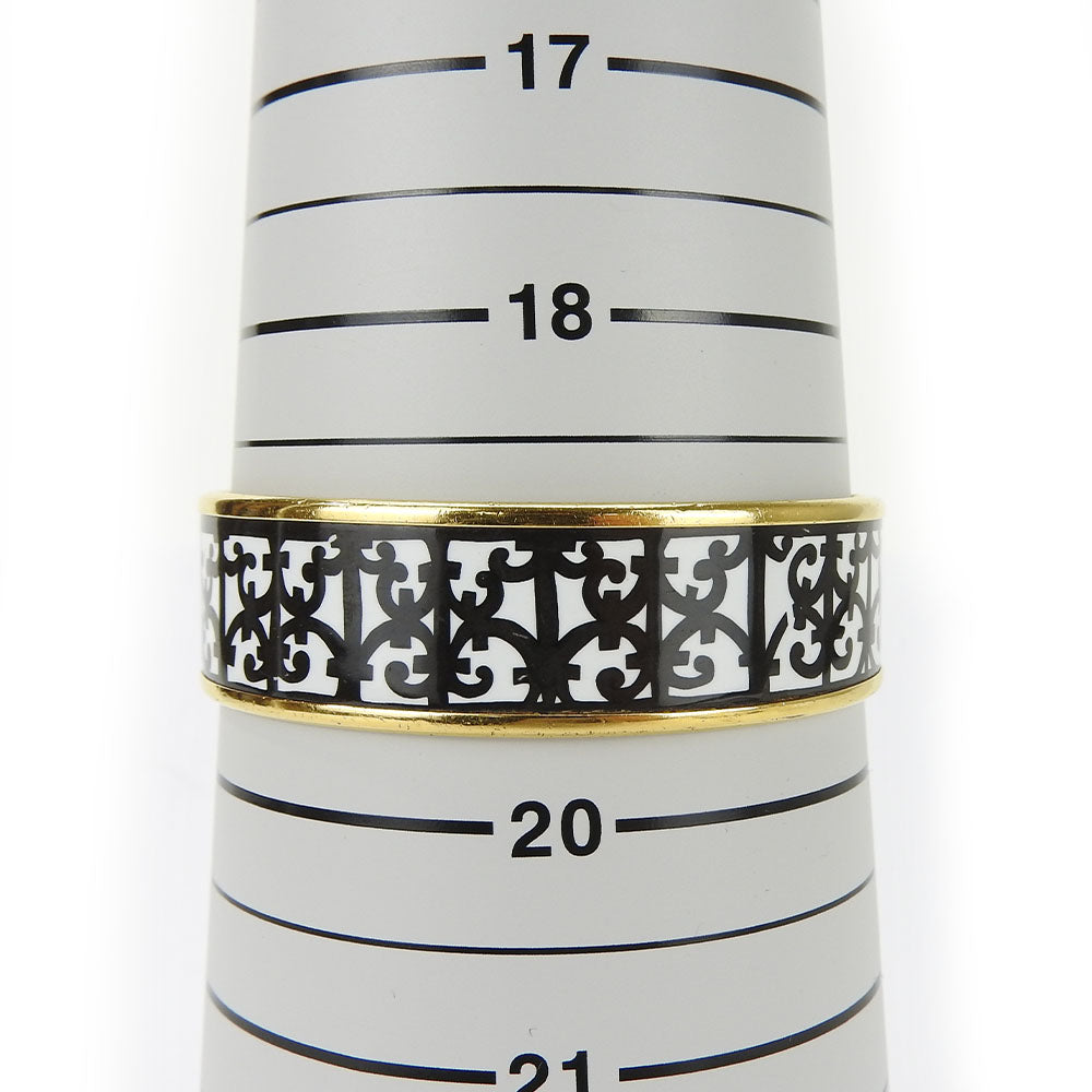 HERMES bracelet Enamel, Metal white Guadalquivir Emilel GM Women Used Authentic