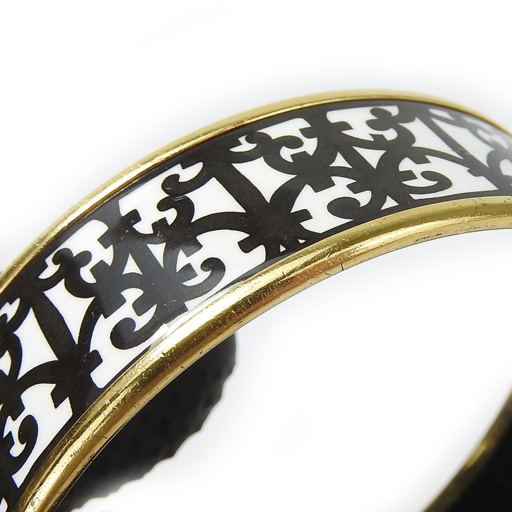 HERMES bracelet Enamel, Metal white Guadalquivir Emilel GM Women Used Authentic