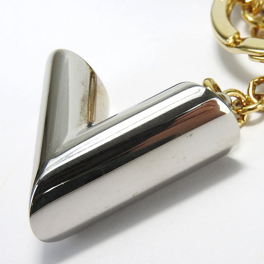 LOUIS VUITTON Key ring MP1842 Monogram Reverse, Leather Brown Portocle Night Light Women Used Authentic