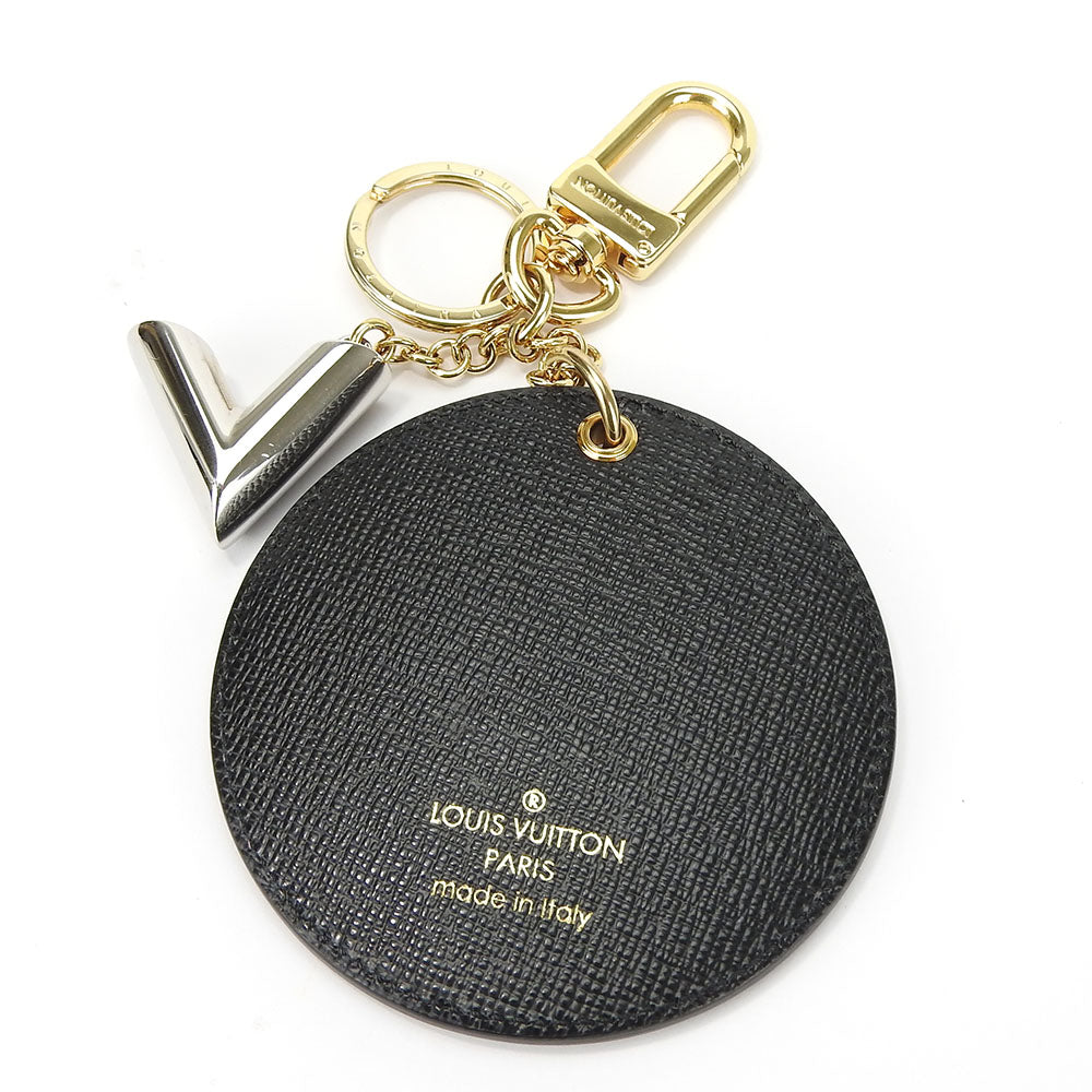 LOUIS VUITTON Key ring MP1842 Monogram Reverse, Leather Brown Portocle Night Light Women Used Authentic