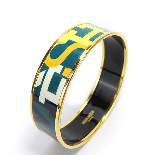 HERMES bracelet Enamel, Metal Green type Emile Women Used Authentic