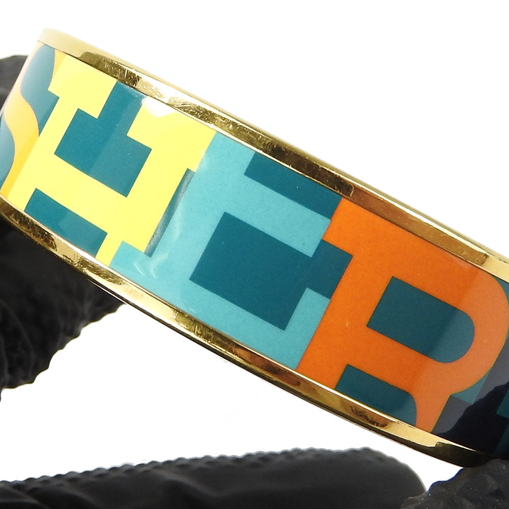 HERMES bracelet Enamel, Metal Green type Emile Women Used Authentic