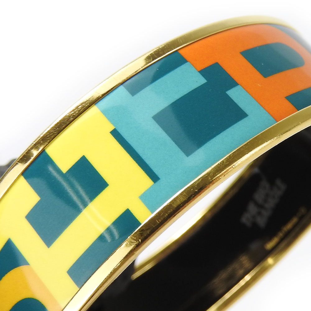 HERMES bracelet Enamel, Metal Green type Emile Women Used Authentic