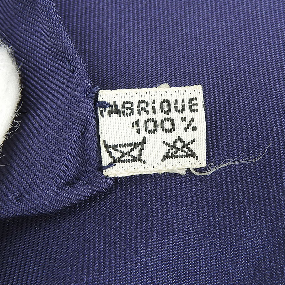 HERMES scarf silk Navy Carre90 Women Used Authentic