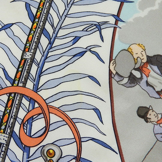 HERMES scarf silk Navy Carre90 Women Used Authentic