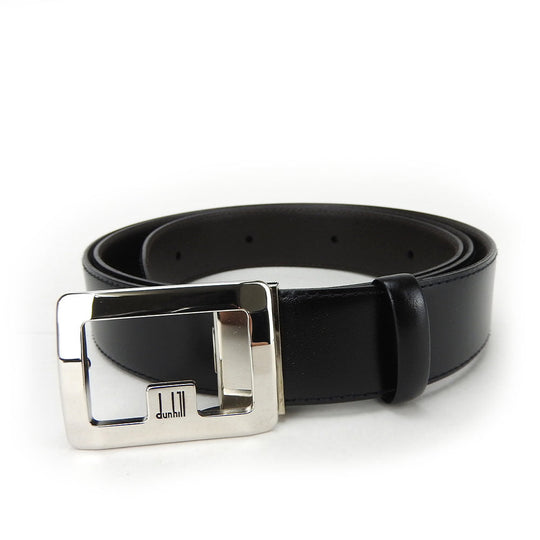 Dunhill belt leather black mens Used Authentic