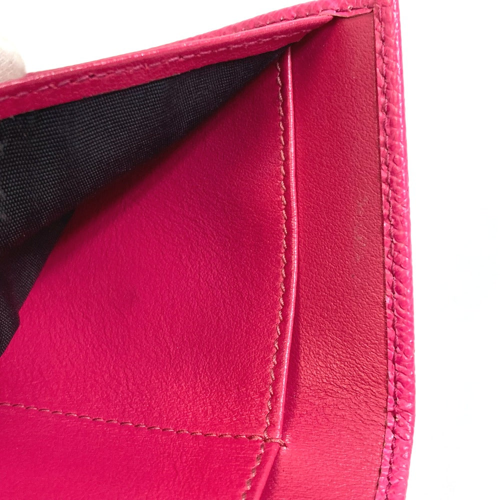 DOLCE&GABBANA Trifold wallet leather pink Dorgava DG Rhinestone Women Used Authentic