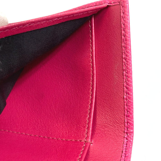 DOLCE&GABBANA Trifold wallet leather pink Dorgava DG Rhinestone Women Used Authentic