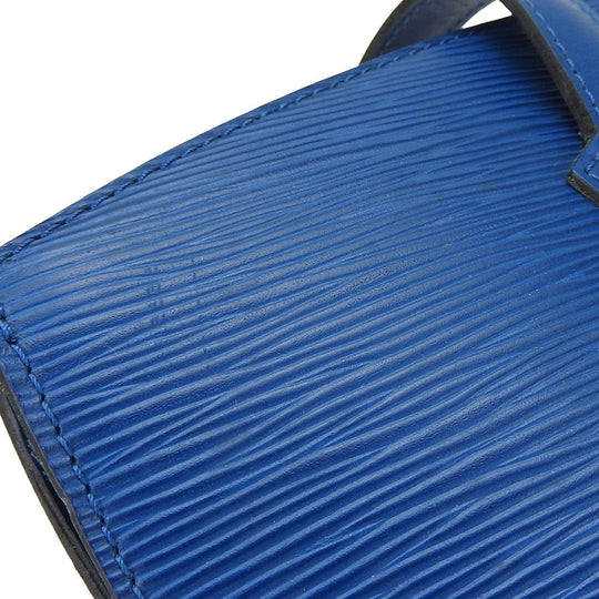 LOUIS VUITTON Tote Bag M52265 Epi Leather blue Sun jack shopping Women Used Authentic