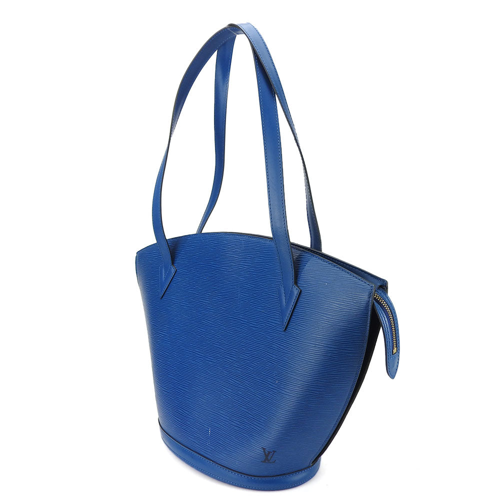 LOUIS VUITTON Tote Bag M52265 Epi Leather blue Sun jack shopping Women Used Authentic