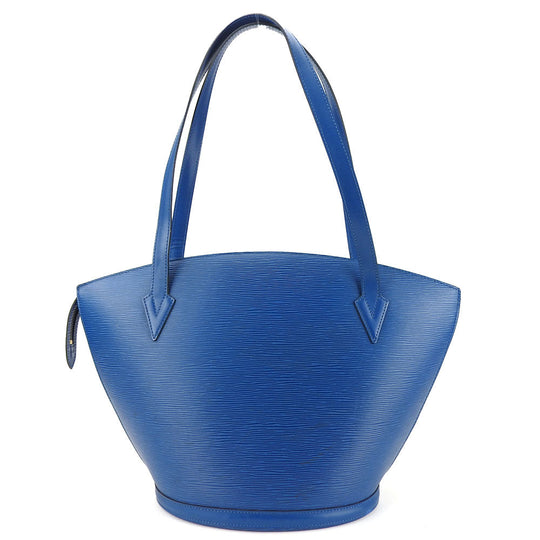 LOUIS VUITTON Tote Bag M52265 Epi Leather blue Sun jack shopping Women Used Authentic