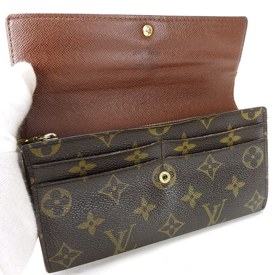 LOUIS VUITTON Long Wallet Purse M61734 Monogram Brown Portefeuille Sarah