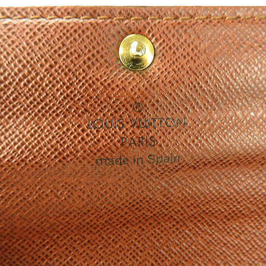 LOUIS VUITTON Long Wallet Purse M61734 Monogram Brown Portefeuille Sarah