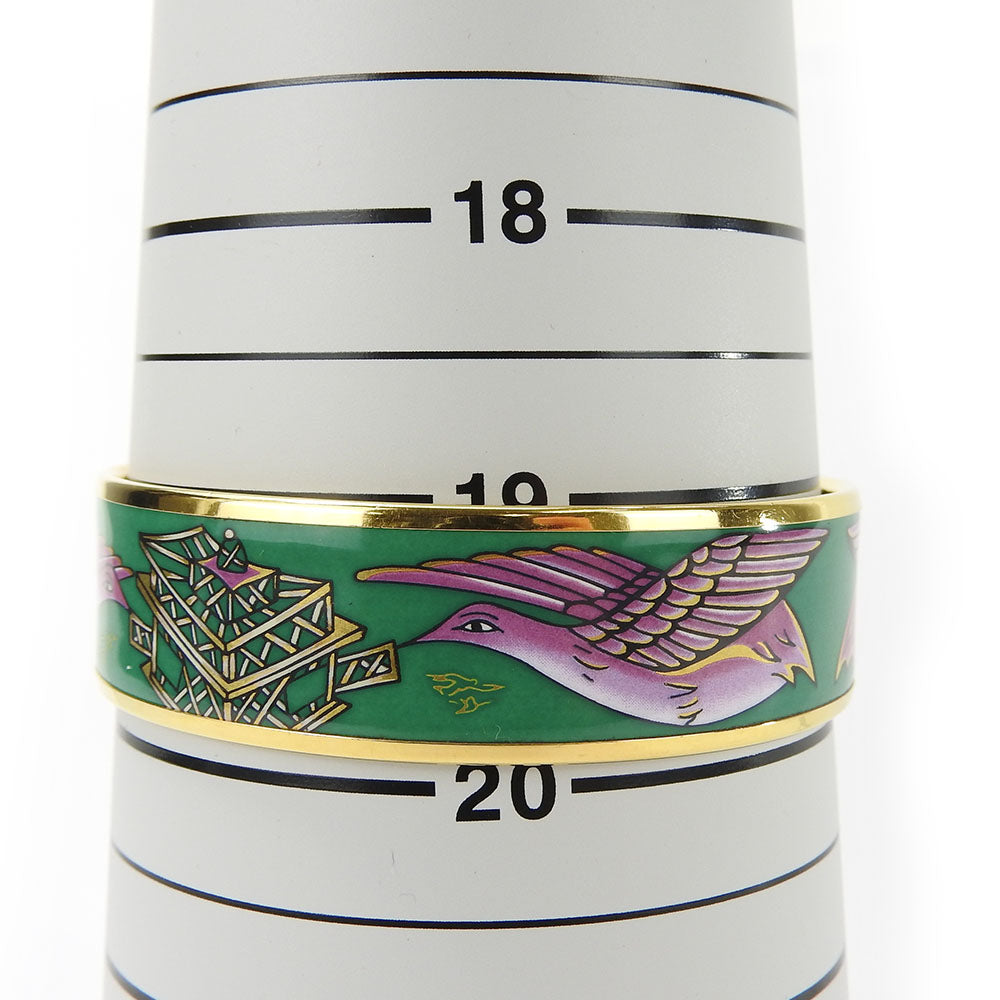 HERMES bracelet Metal, Enamel green Emilel GM Women Used Authentic