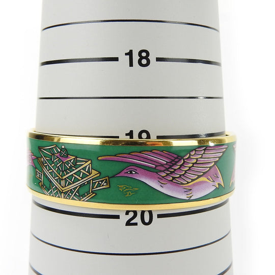 HERMES bracelet Metal, Enamel green Emilel GM Women Used Authentic