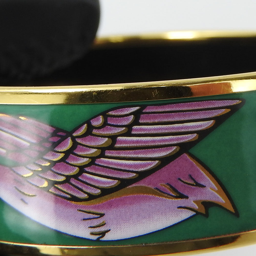 HERMES bracelet Metal, Enamel green Emilel GM Women Used Authentic