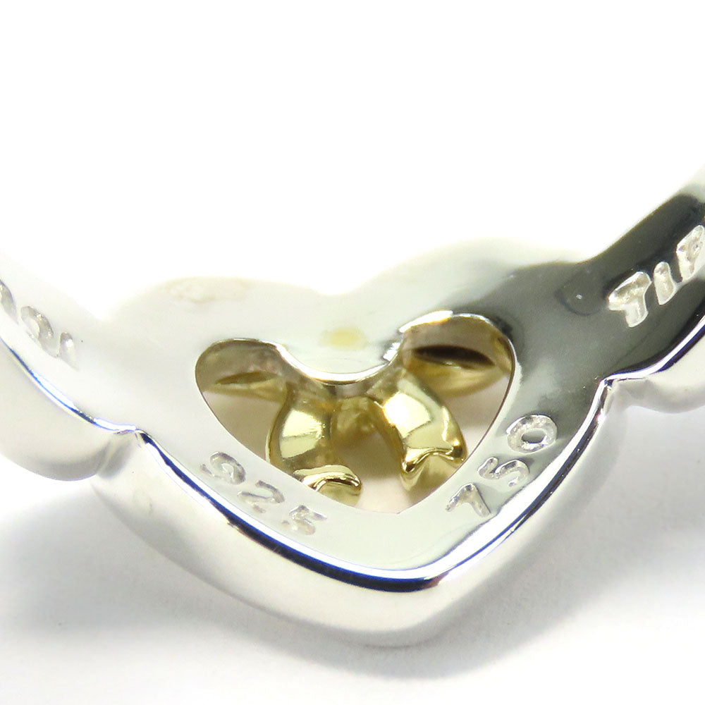 TIFFANY&Co. Ring Silver925, K18 Yellow Gold Silver Heart ribbon Women Used Authentic