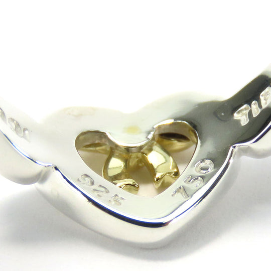 TIFFANY&Co. Ring Silver925, K18 Yellow Gold Silver Heart ribbon Women Used Authentic