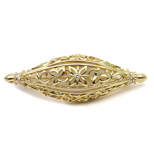 MIKIMOTO Brooch K18 Yellow Gold, Diamond Yellow Gold Women Used Authentic