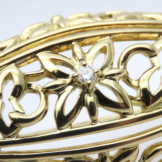 MIKIMOTO Brooch K18 Yellow Gold, Diamond Yellow Gold Women Used Authentic