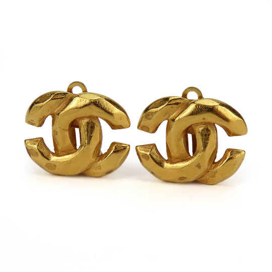 CHANEL Earring metal gold COCO Mark Women Used Authentic