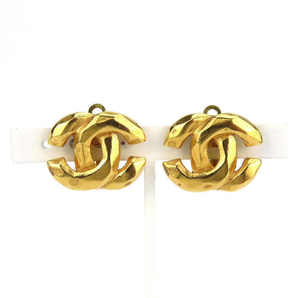 CHANEL Earring metal gold COCO Mark Women Used Authentic