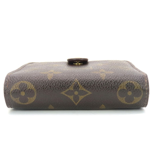 LOUIS VUITTON Bifold Wallet M61667 Monogram Brown Compact zip Women Used Authentic
