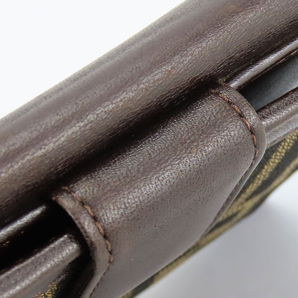 FENDI Bifold Wallet Canvas, Calfskin Brown Zucca Women Used Authentic