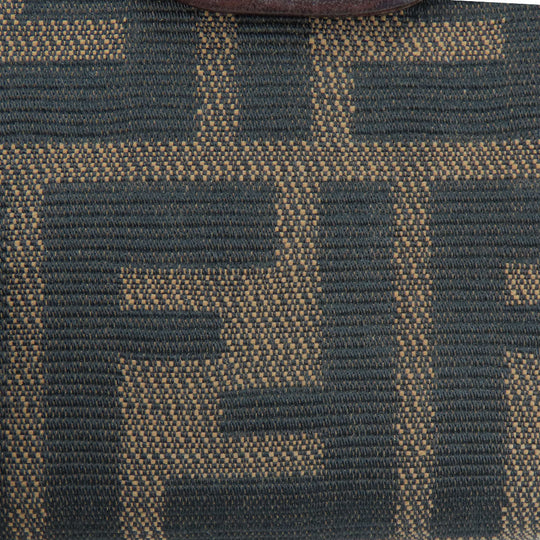 FENDI Bifold Wallet Canvas, Calfskin Brown Zucca Women Used Authentic