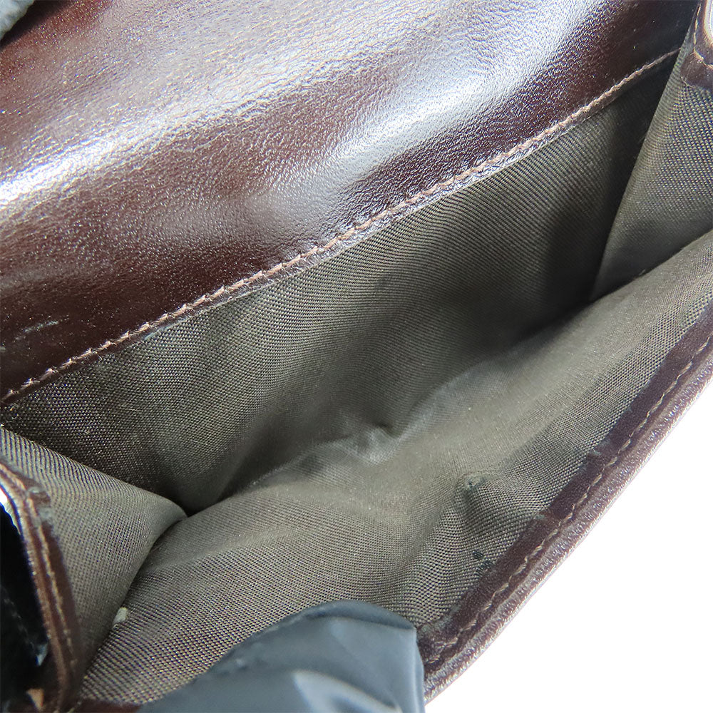 FENDI Bifold Wallet Canvas, Calfskin Brown Zucca Women Used Authentic