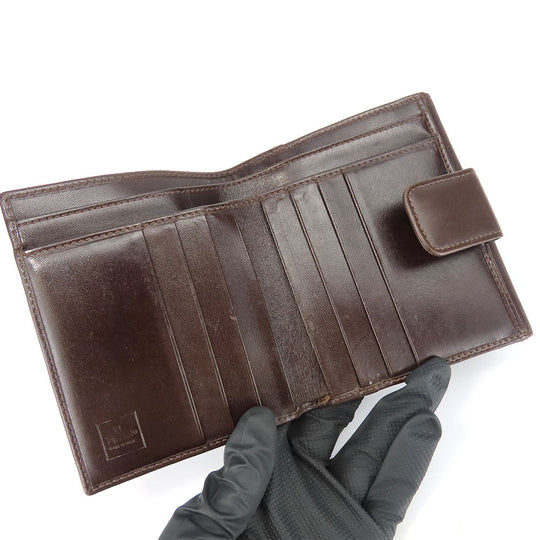 FENDI Bifold Wallet Canvas, Calfskin Brown Zucca Women Used Authentic
