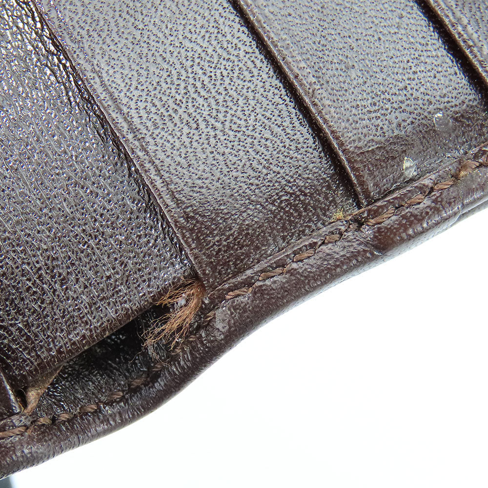 FENDI Bifold Wallet Canvas, Calfskin Brown Zucca Women Used Authentic