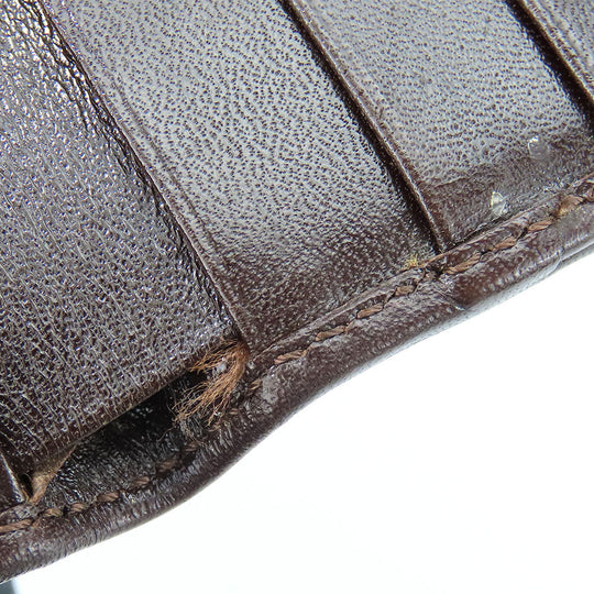 FENDI Bifold Wallet Canvas, Calfskin Brown Zucca Women Used Authentic
