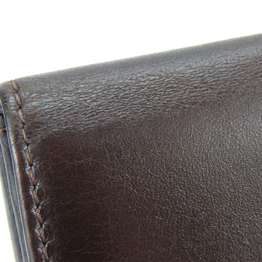 FENDI Bifold Wallet Canvas, Calfskin Brown Zucca Women Used Authentic