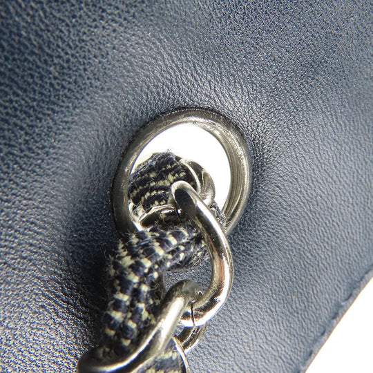CHANEL Shoulder Bag A17567 denim Navy Chocolate bar Women Used Authentic