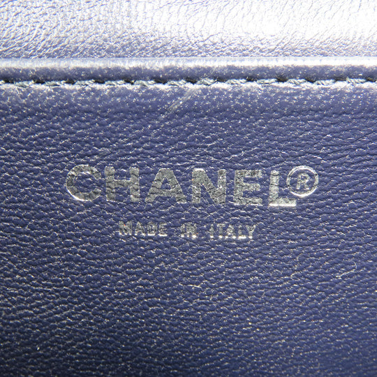 CHANEL Shoulder Bag A17567 denim Navy Chocolate bar Women Used Authentic