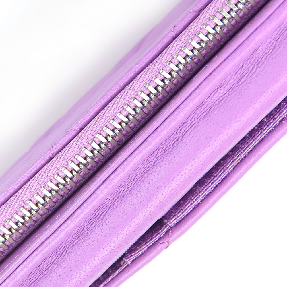 CHANEL Shoulder Bag lambskin purple Matrasse Women Used Authentic